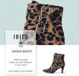 Women'S Pointed Toe Metal Buckle Two Strap Ankle Booties Side Zipper Kitten Heel Dress Classic Short Boots