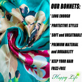 2 Pcs Silk Bonnet for Women Satin, Soft Elastic Band Silky Sleeping Cap Big Bonnets for Braids