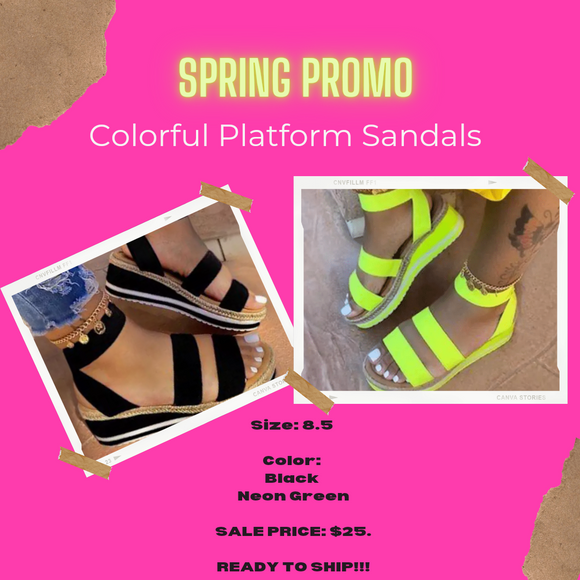 Colorful discount platform sandals